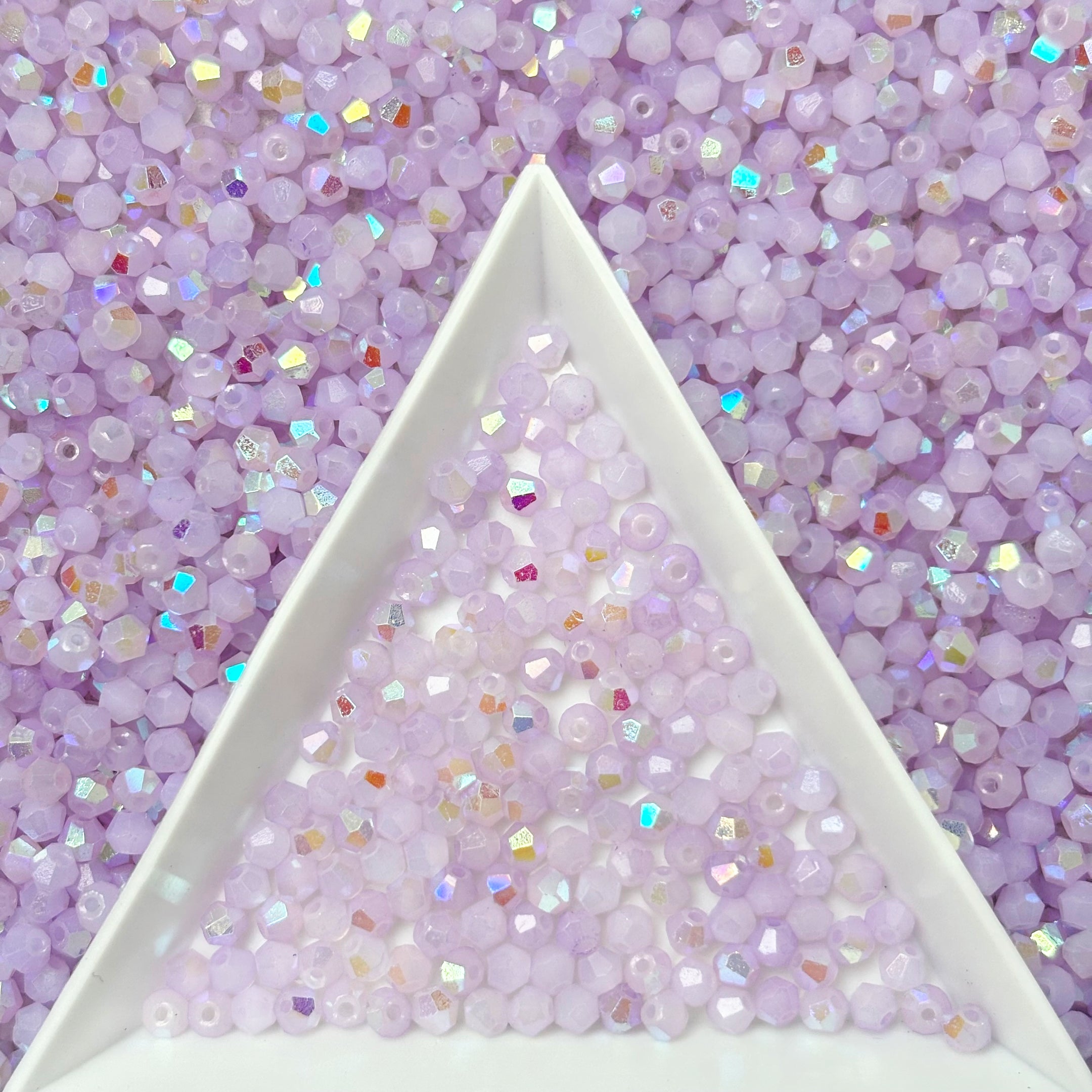 (H1) 2mm Iridescent Bicone Beads For DIY Jewelry Making