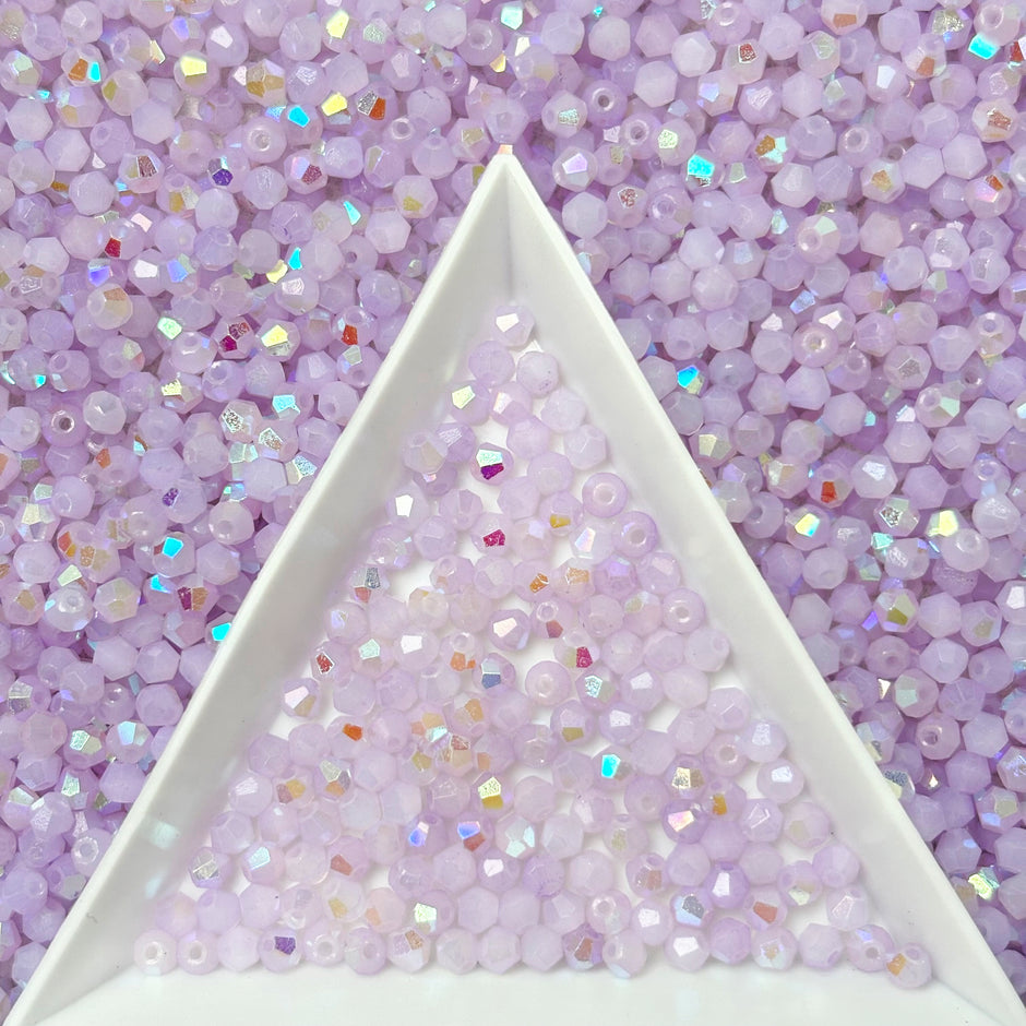 (H1) 2mm Iridescent Bicone Beads For DIY Jewelry Making