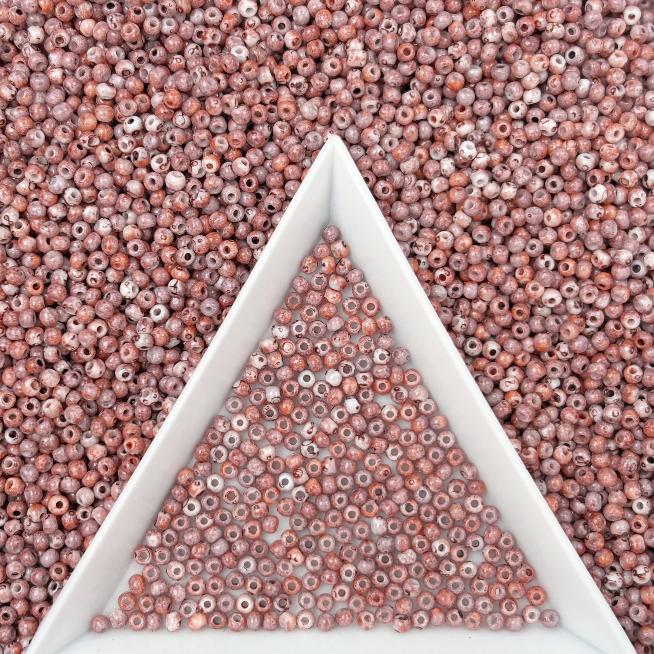 2mm Picasso Seed Beads - Czech Glass Iridescent Beads for DIY Bracelets Necklaces