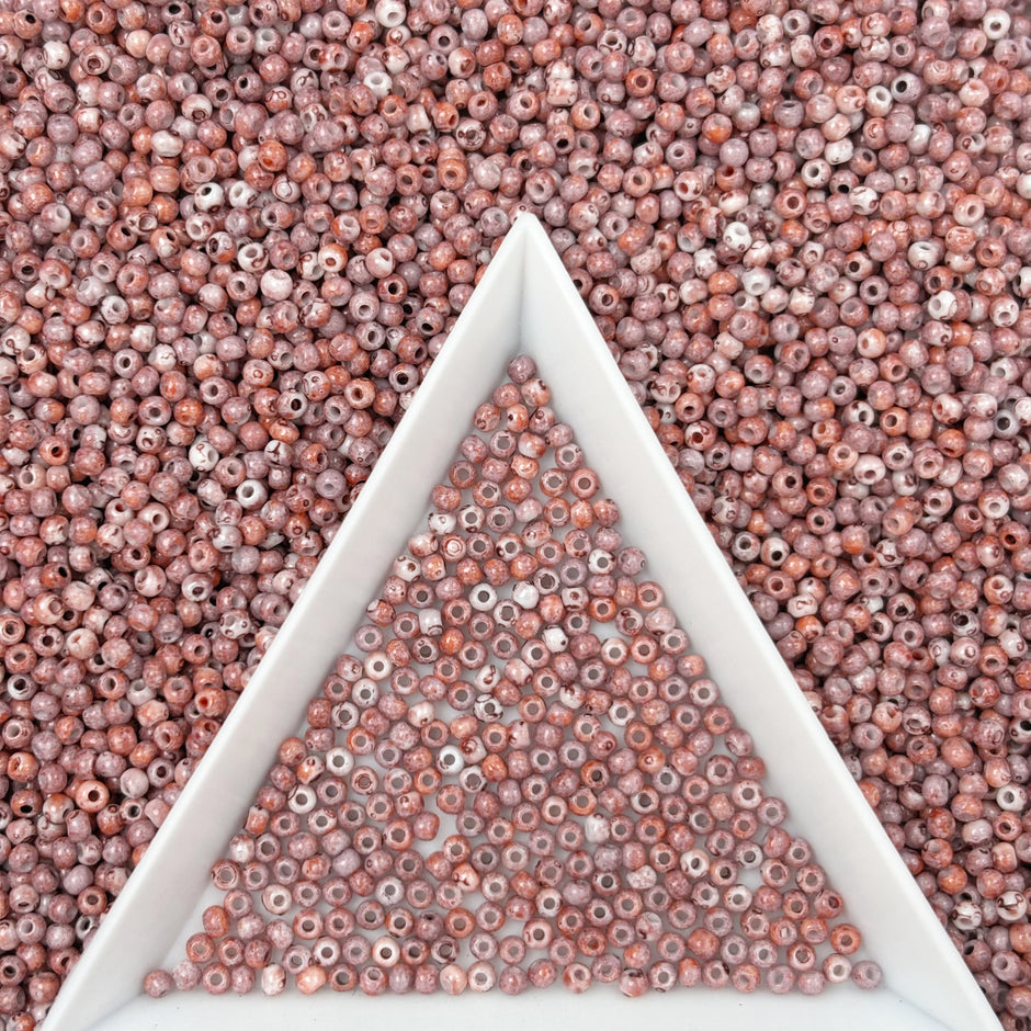 2mm Picasso Seed Beads - Czech Glass Iridescent Beads for DIY Bracelets Necklaces