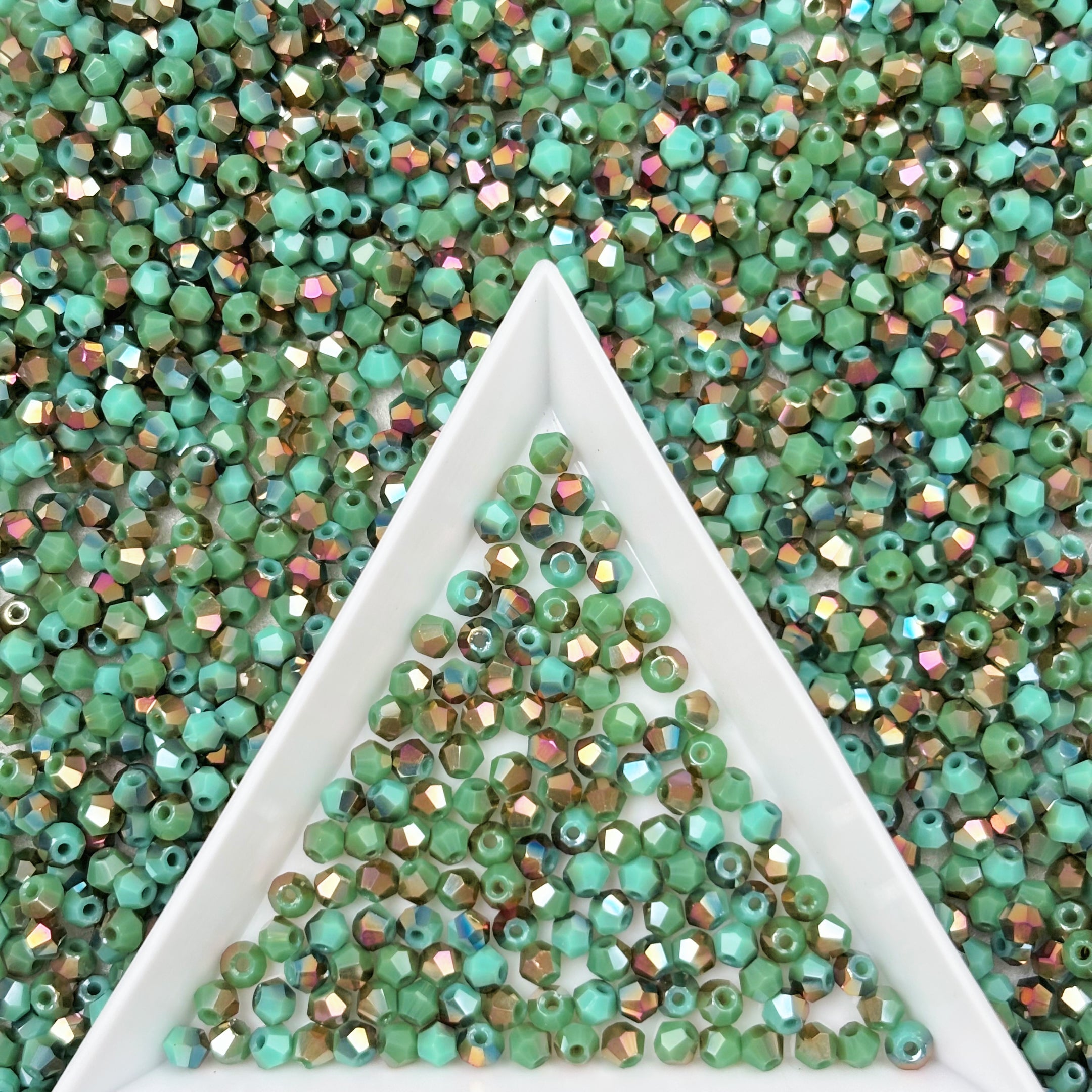 (T4) On Sale!!! 2mm Mix of Bicone and Round Beads High Temperature Glass Crystal Multicolor Jewelry Beads