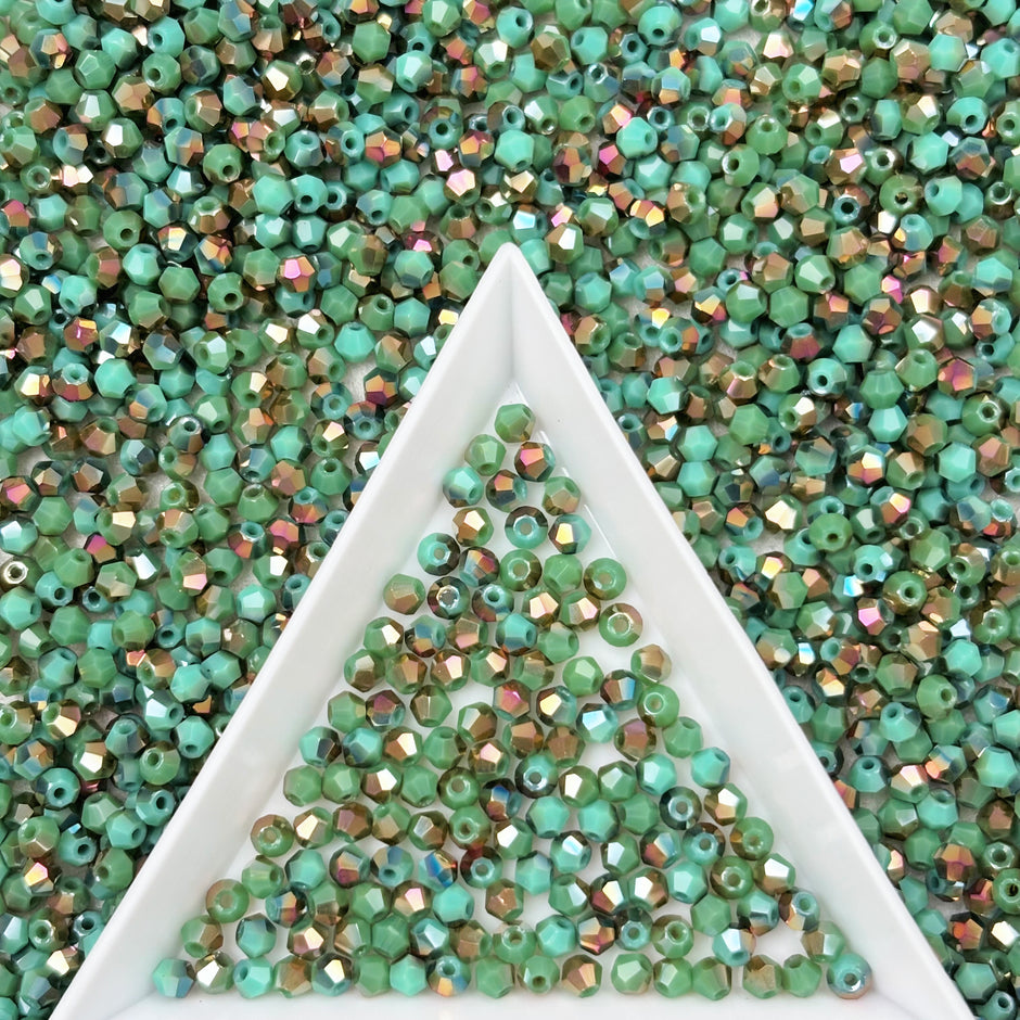 (T4) On Sale!!! 2mm Mix of Bicone and Round Beads High Temperature Glass Crystal Multicolor Jewelry Beads