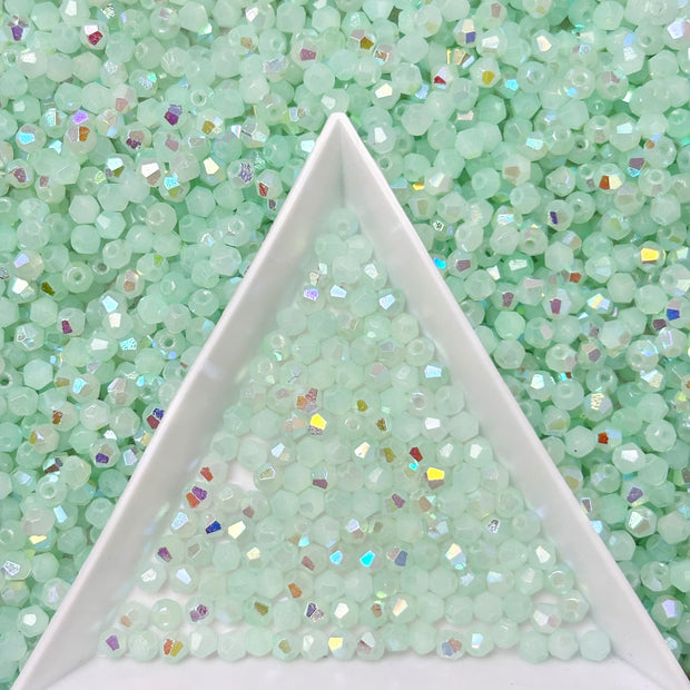 (H1) 2mm Iridescent Bicone Beads For DIY Jewelry Making