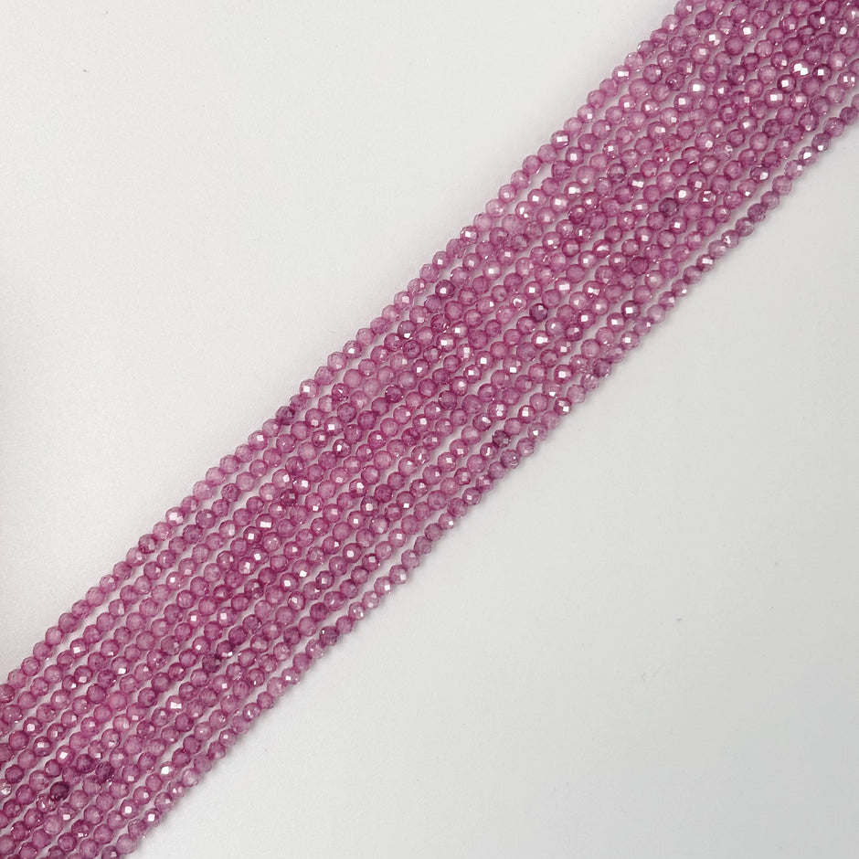 (H2) 2mm Zircon Icy Flower Gradient Pink Crystal Beads, Faceted Perforated Loose Beads for Jewelry Making DIY