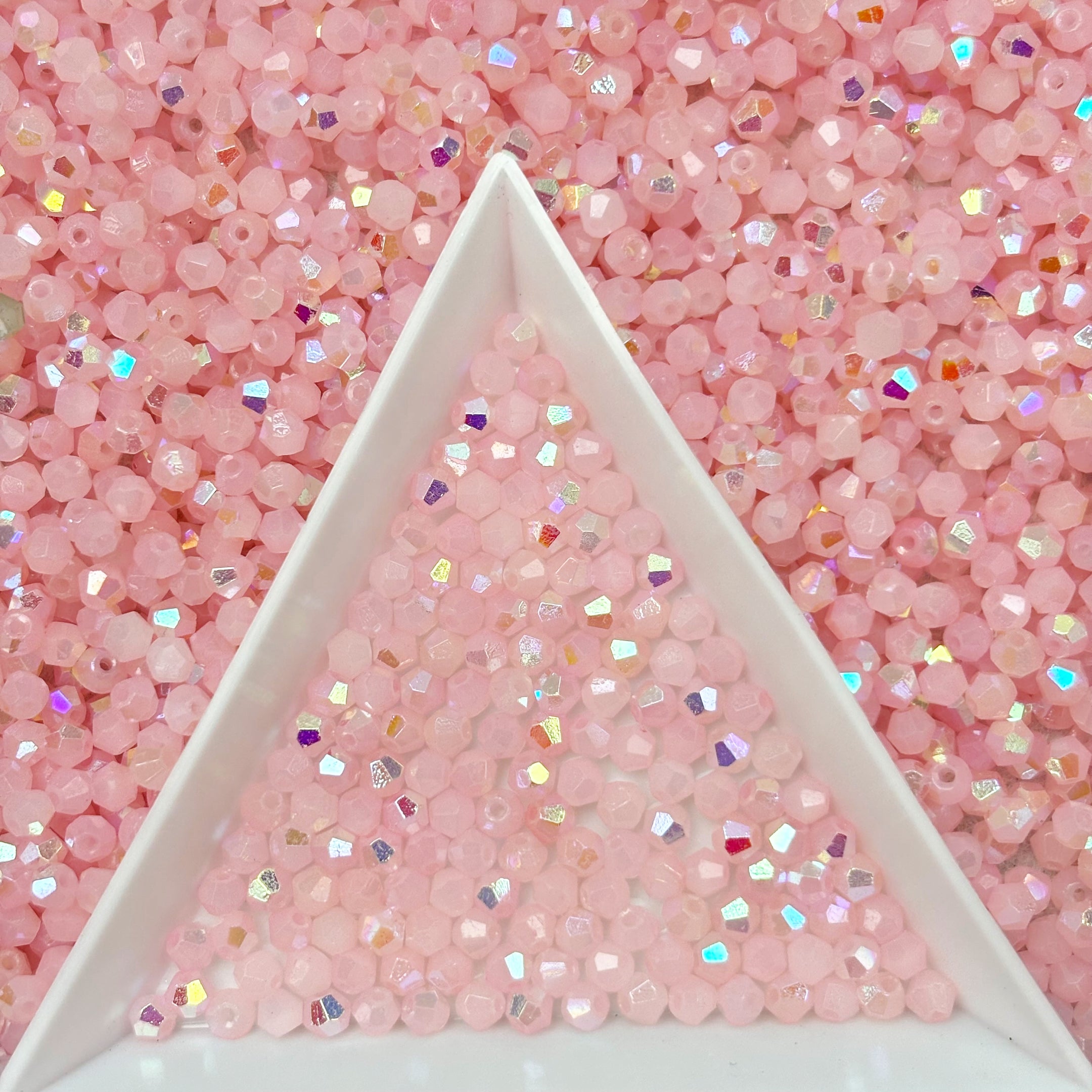 (H1) 2mm Iridescent Bicone Beads For DIY Jewelry Making