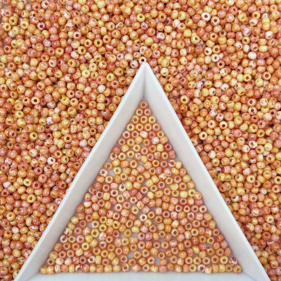 2mm Picasso Seed Beads - Czech Glass Iridescent Beads for DIY Bracelets Necklaces