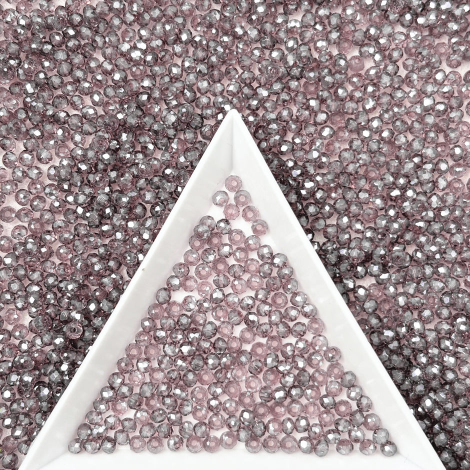 (P2) 2mm Picasso Faceted  Round Beads, Crystal Glass Beads For DIY Jewelry