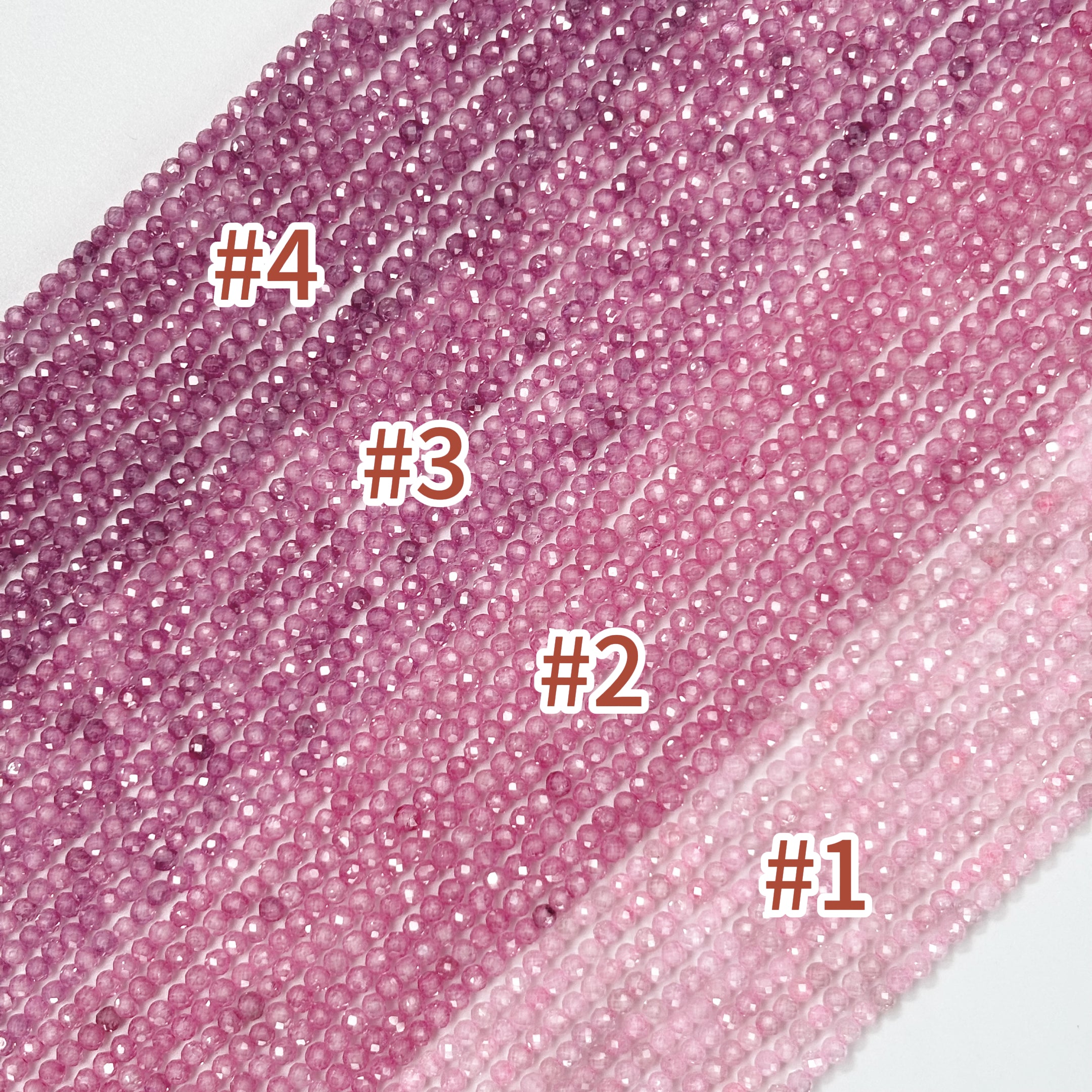 (H2) 2mm Zircon Icy Flower Gradient Pink Crystal Beads, Faceted Perforated Loose Beads for Jewelry Making DIY