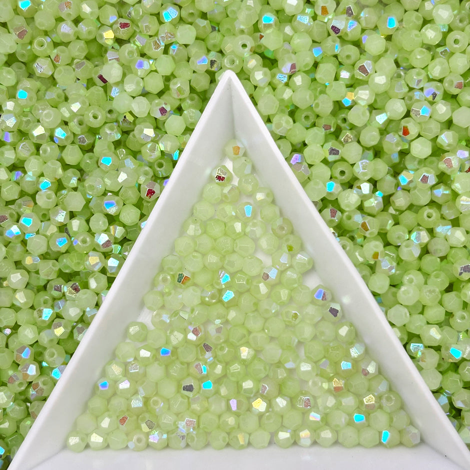 (H1) 2mm Iridescent Bicone Beads For DIY Jewelry Making