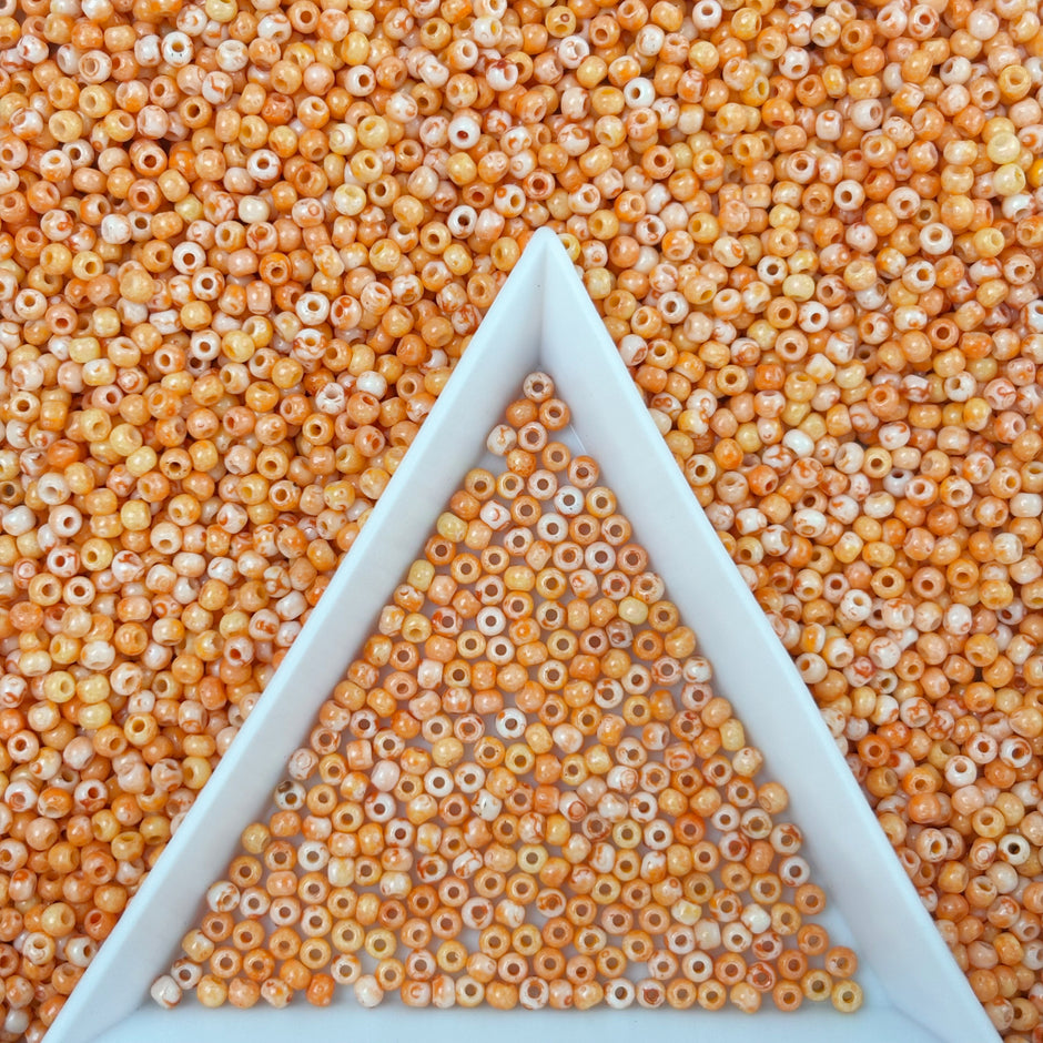 2mm Picasso Seed Beads - Czech Glass Iridescent Beads for DIY Bracelets Necklaces