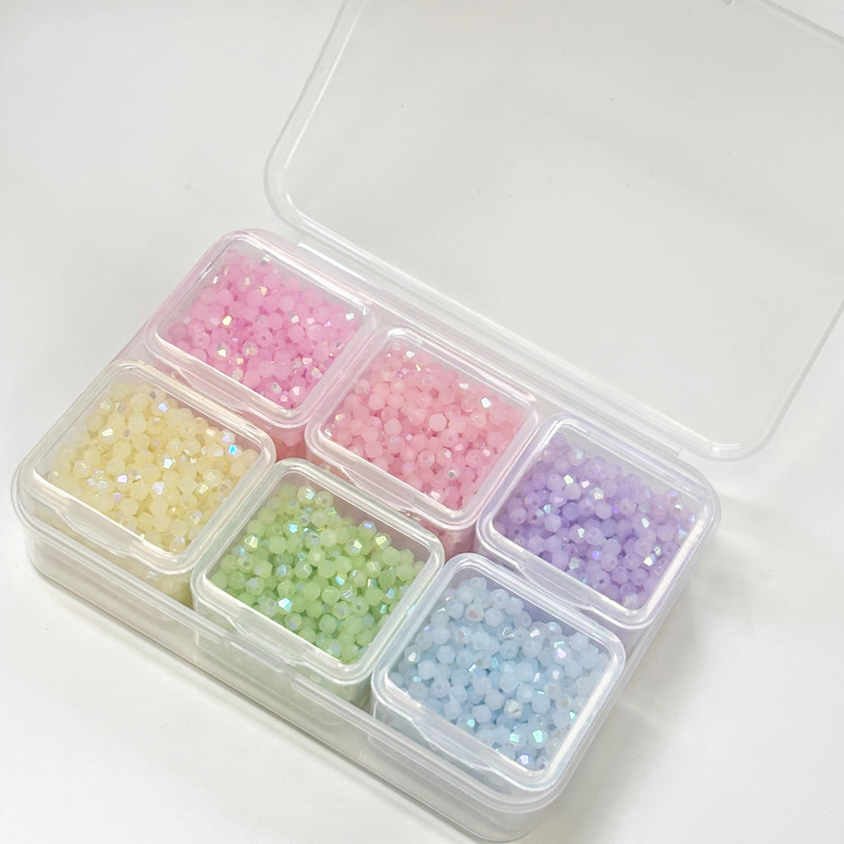 (H1) 2mm Iridescent Bicone Beads For DIY Jewelry Making