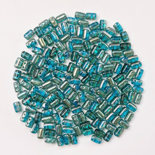 (CZ10) Two-Hole Czech Glass Rulla Beads - Multiple Colors DIY Jewelry Supplies