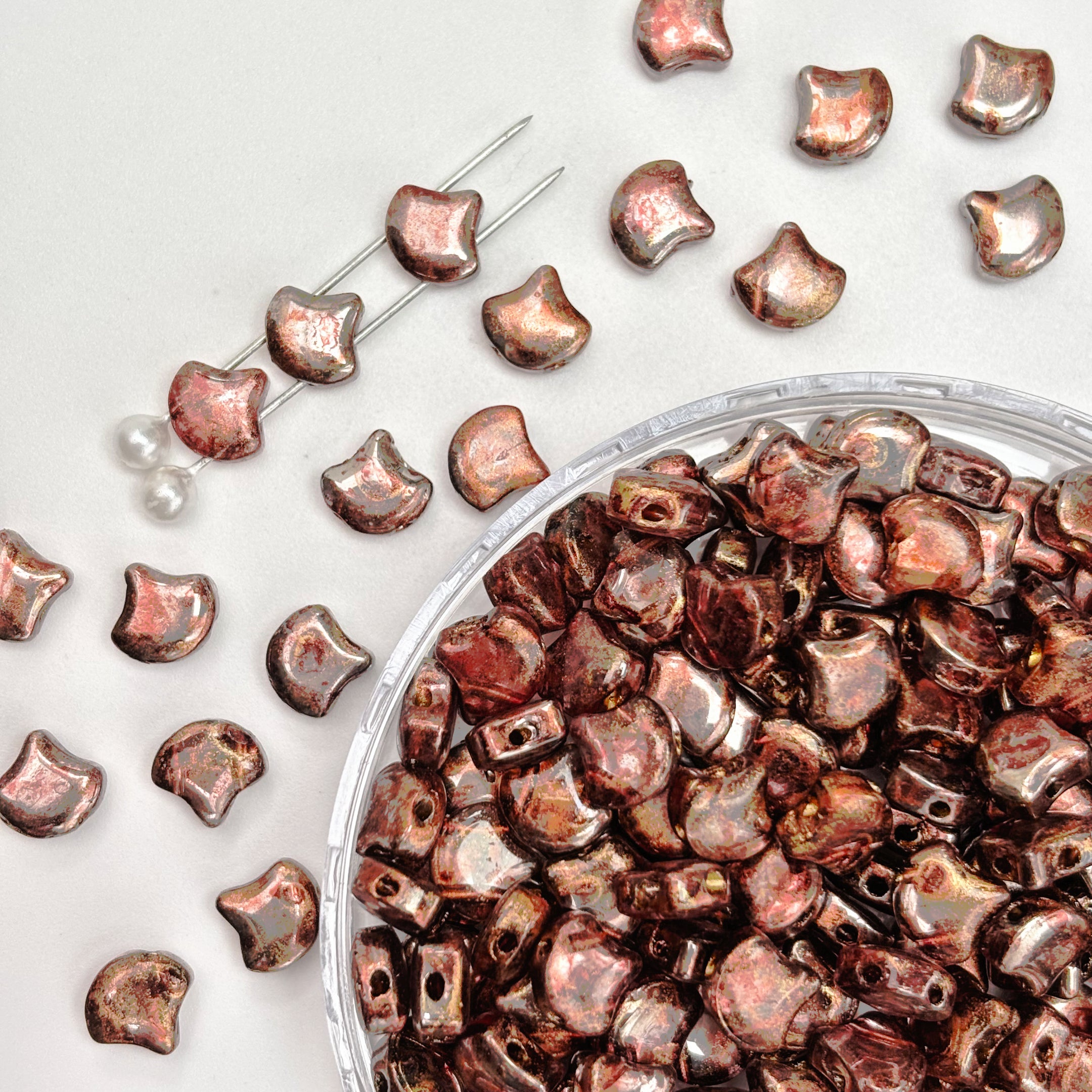 Picasso Style 2-Hole Custom Ginkgo Leaf Beads  for DIY Bracelet Necklace