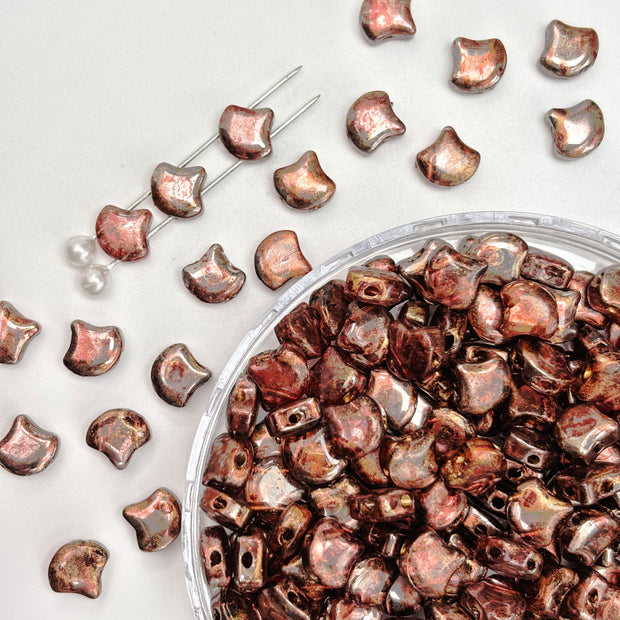 Picasso Style 2-Hole Custom Ginkgo Leaf Beads  for DIY Bracelet Necklace