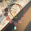 (N10）Handwoven Heart Turquoise Pendant