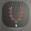 (N10）Handwoven Heart Turquoise Pendant