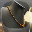(N11) Amber Czech Glass Heart-Designed Necklace