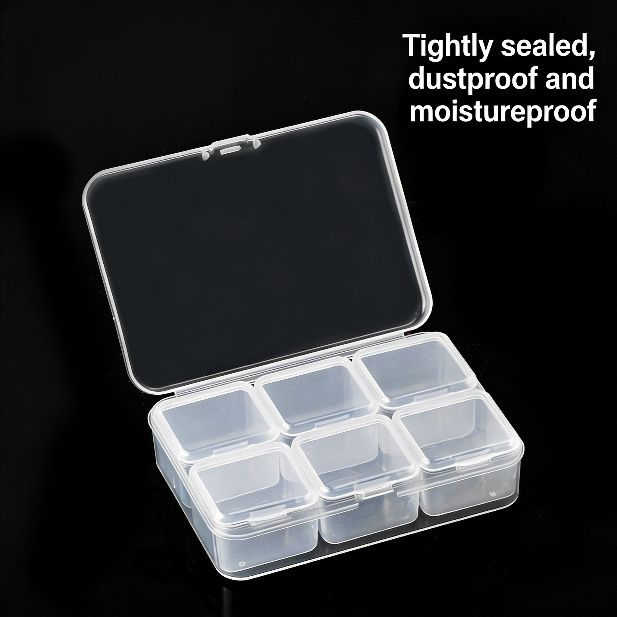 (B5) Transparent 6 Grid Storage Container for Small Craft Accessories