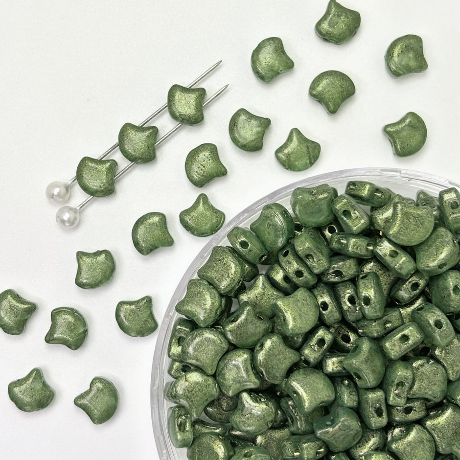 Picasso Style 2-Hole Custom Ginkgo Leaf Beads  for DIY Bracelet Necklace