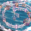 (N13) Czech Glass Lilac Clear Flower Y-Drop Handmade Necklace