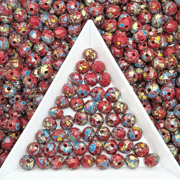 Picasso 6mm Faceted Cut Round Beads | Jewelry Making Supplies for DIY Bracelets & Necklaces