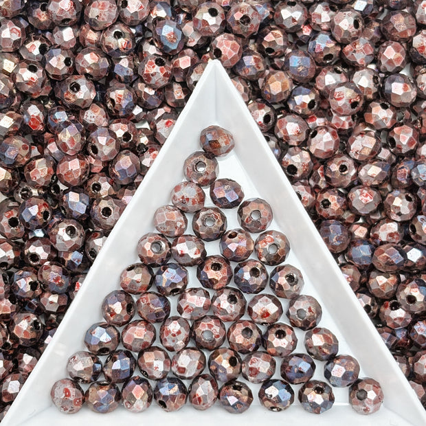 Picasso 6mm Faceted Cut Round Beads | Jewelry Making Supplies for DIY Bracelets & Necklaces