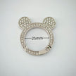 Mickey Ear Rhinestone Spring Gate Rings - 25mm Bling Mouse Head Carabiner