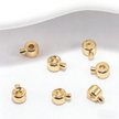(JF14)18K Real Gold Plated Crimp Beads - Premium Color Retention End Beads for Jewelry Making
