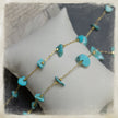 (JF21) Gold Turquoise Stone Chain - Loose Beaded Chain for DIY Crafts