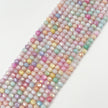 (T2) 4mm Marble Oil Painting Faceted Round Beads - $1 Per Strand | DIY Jewelry Making Beads