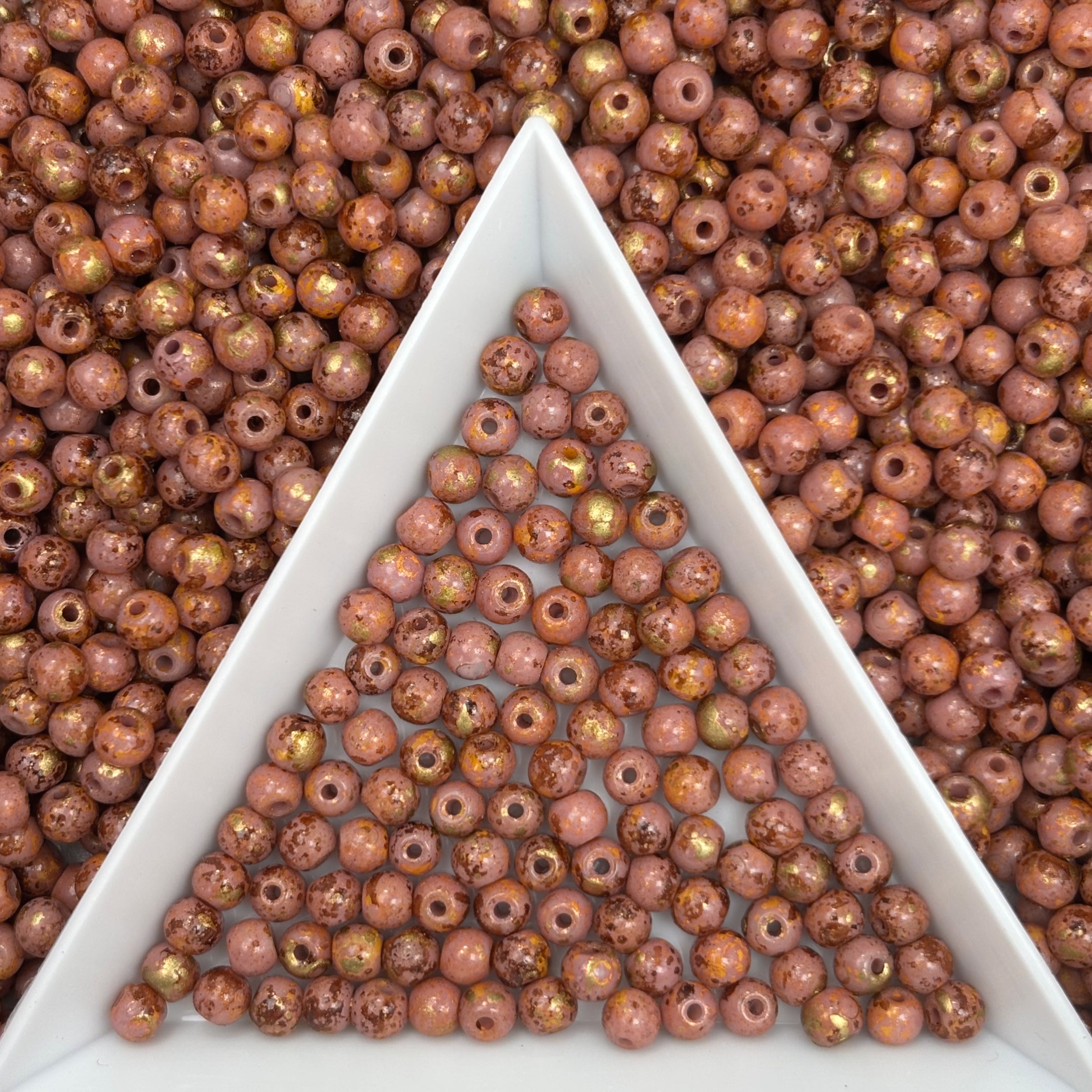 (P4) 3mm Picasso Round Beads, DIY Jewelry Loose Beads