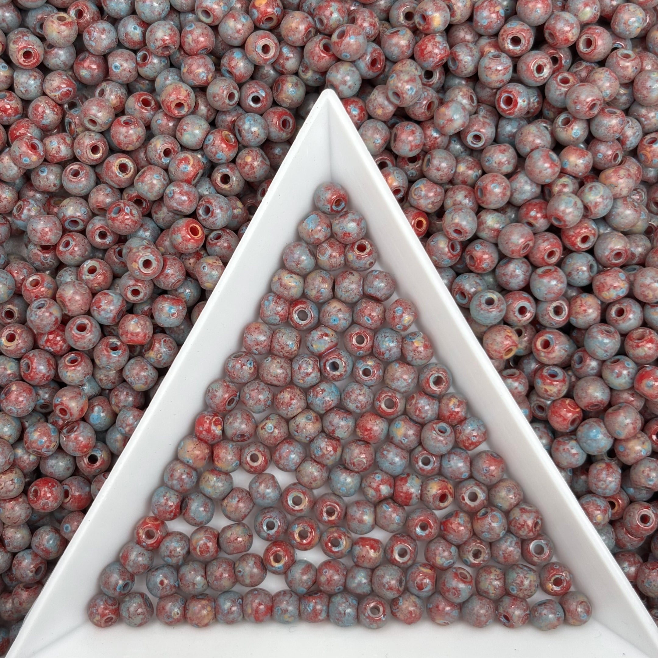 (P4) 3mm Picasso Round Beads, DIY Jewelry Loose Beads