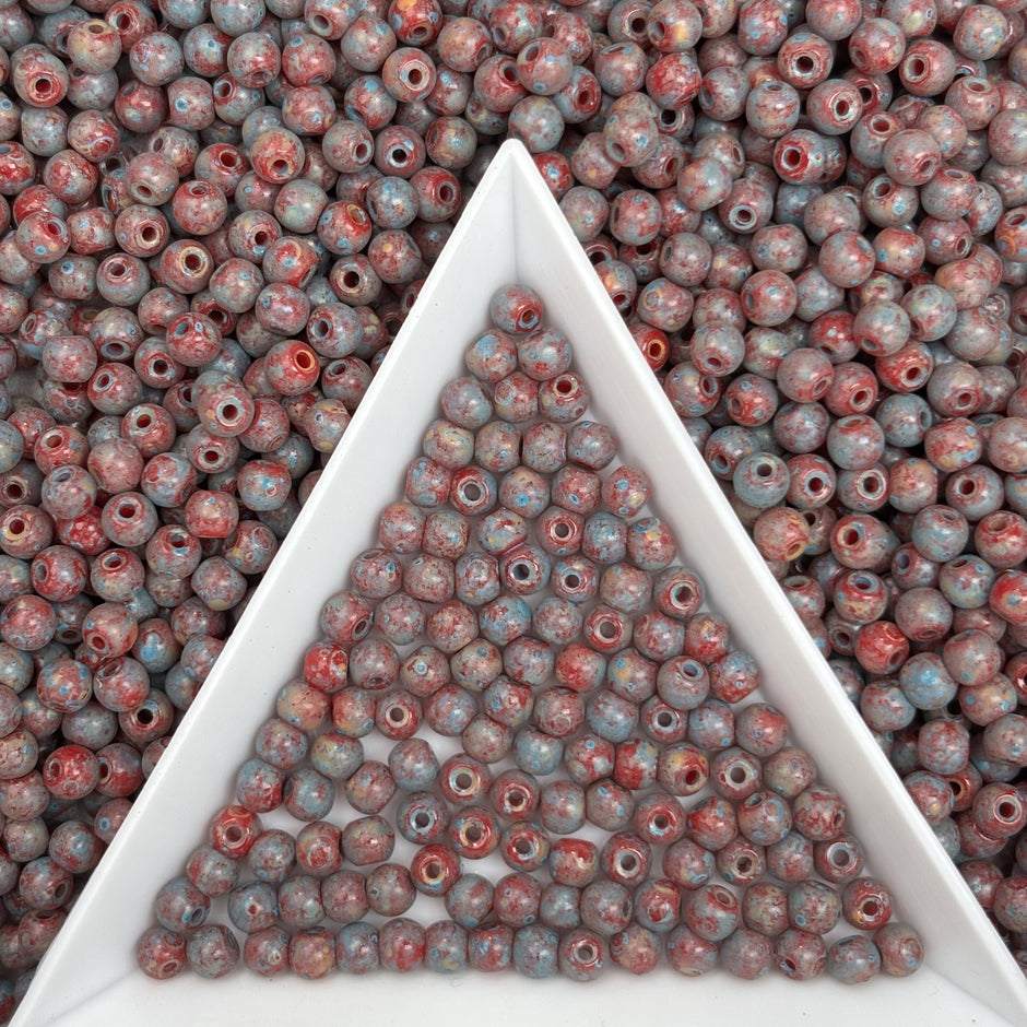 (P4) 3mm Picasso Round Beads, DIY Jewelry Loose Beads