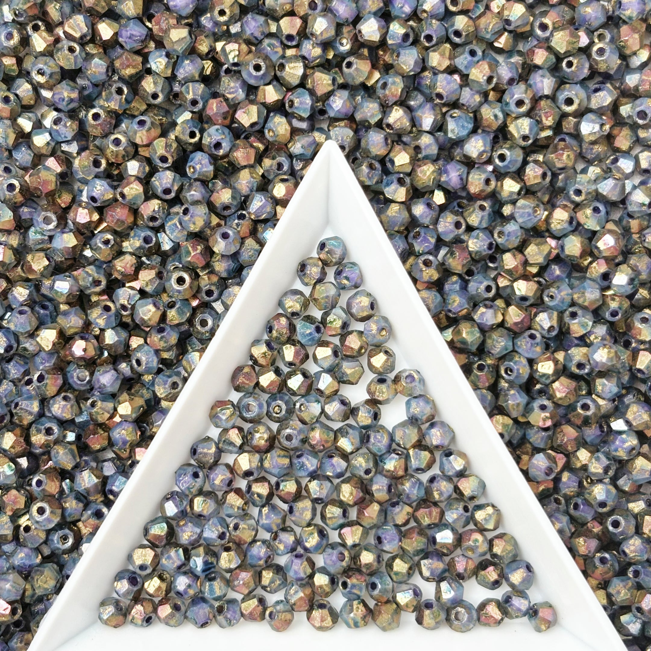 (P18) 3mm Picasso Bicone Beads - DIY Jewelry Making Supplies