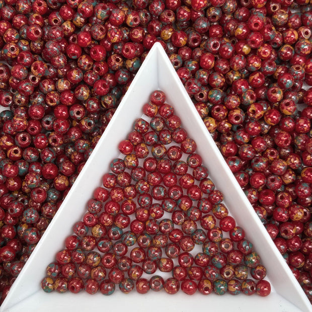 3mm Picasso Round Beads, DIY Jewelry Loose Beads