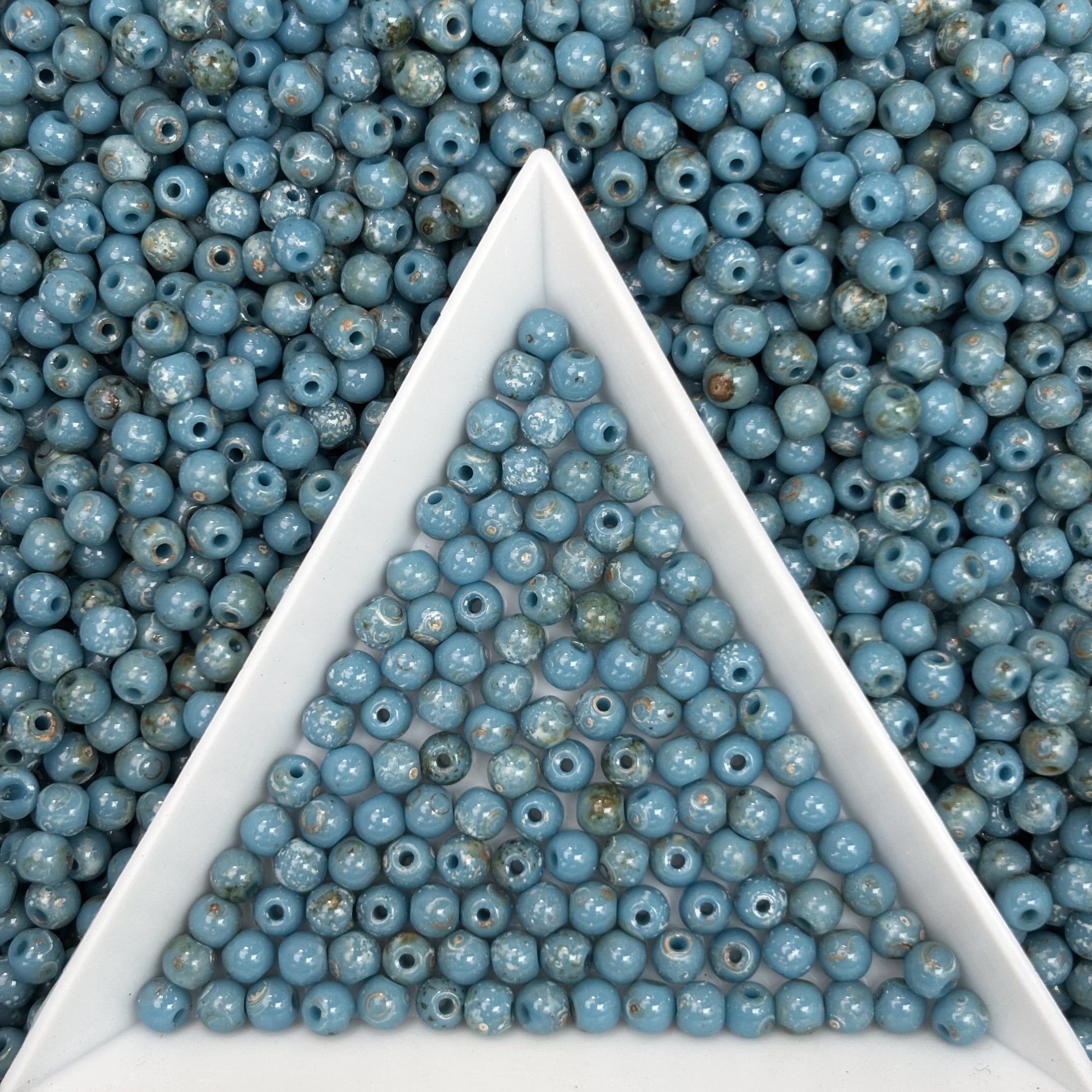 (P4) 3mm Picasso Round Beads, DIY Jewelry Loose Beads