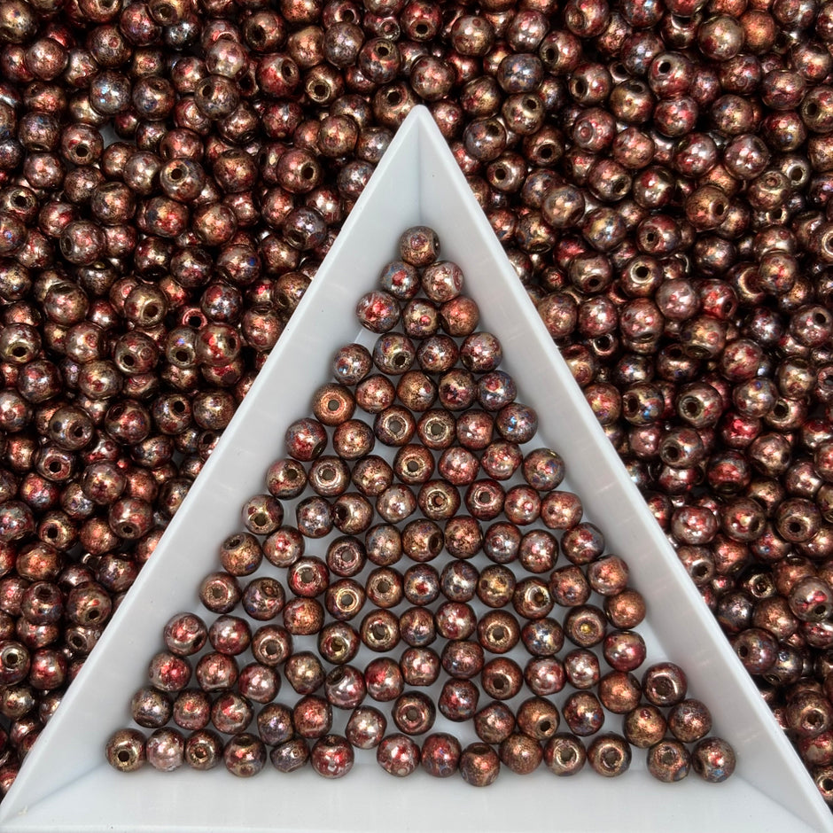 (P4) 3mm Picasso Round Beads, DIY Jewelry Loose Beads