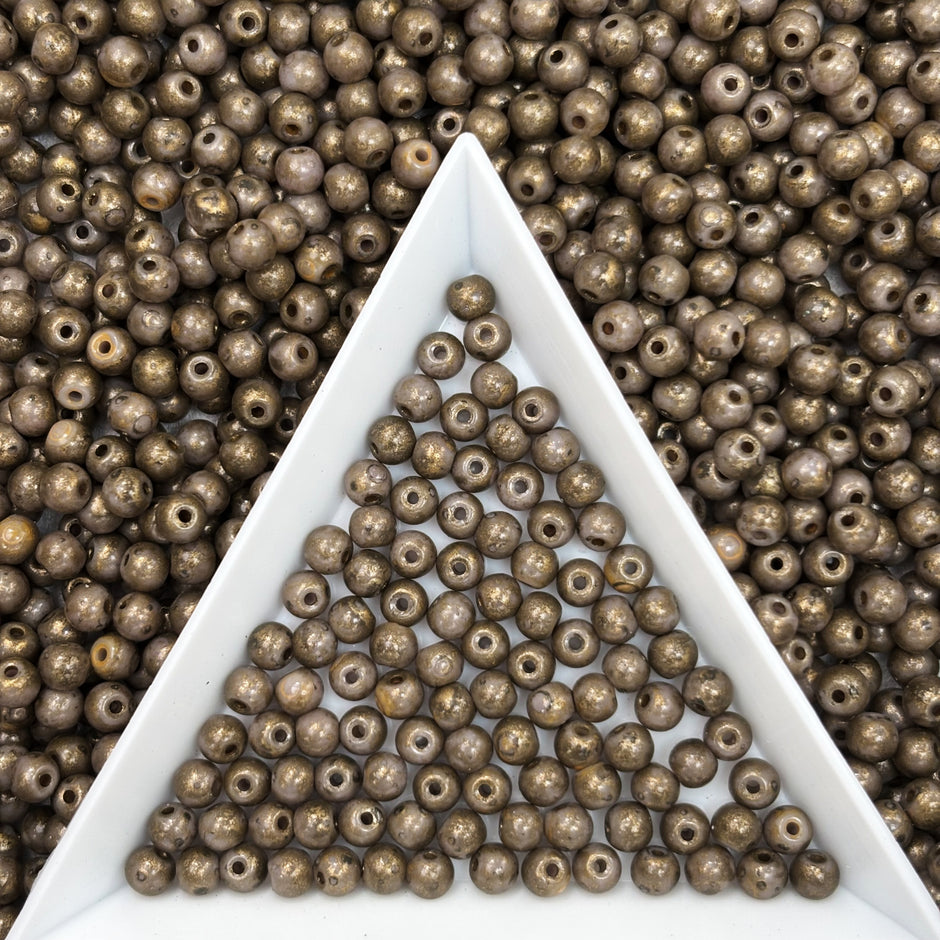 (P4) 3mm Picasso Round Beads, DIY Jewelry Loose Beads