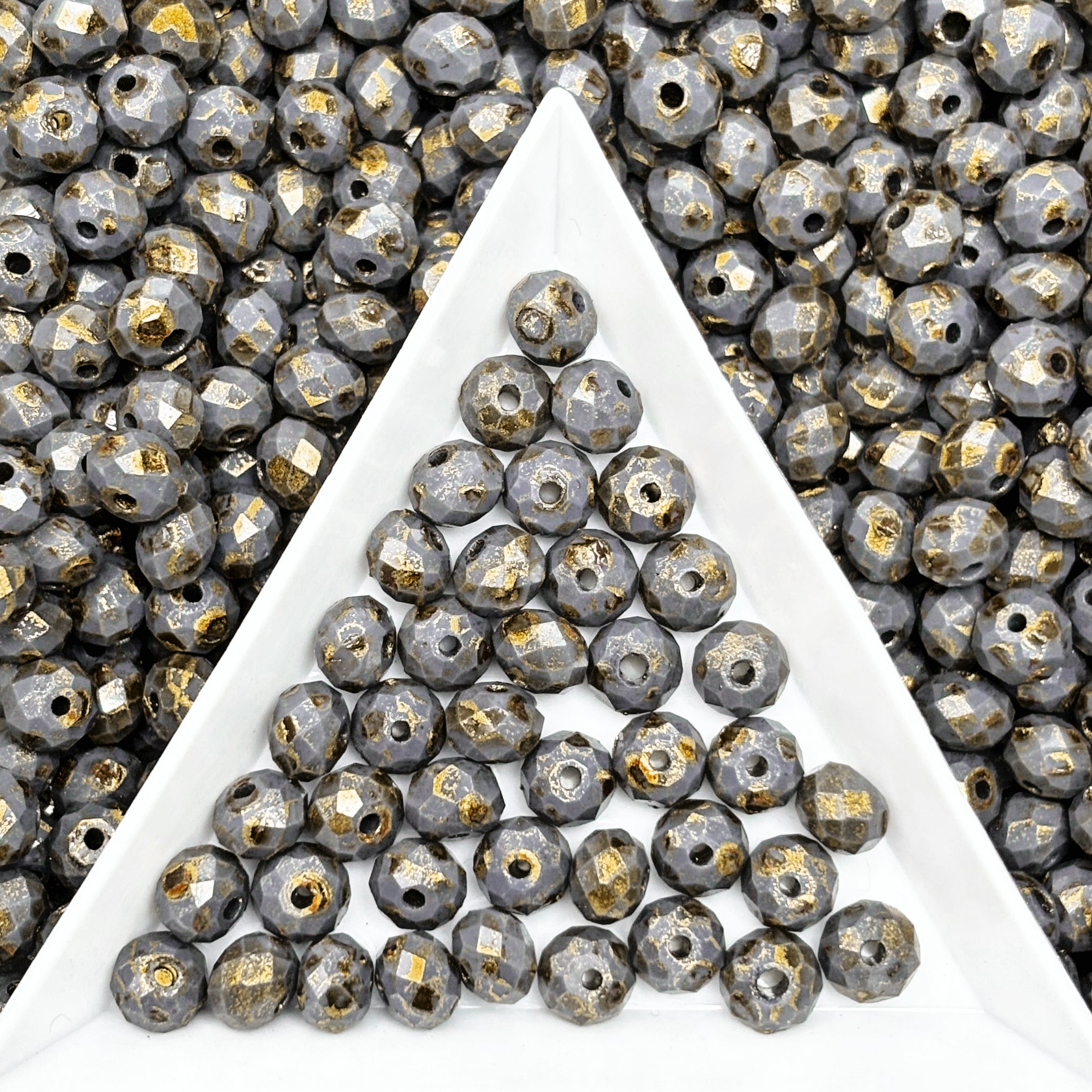 (P15) Picasso 6mm Faceted Cut Round Beads | Jewelry Making Supplies for DIY Bracelets & Necklaces