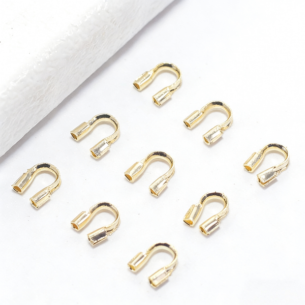 (JF16) 18K Gold Plated U-Shape Wire Guardians - 4.5mm Horseshoe Buckle for Jewelry Making