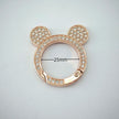Mickey Ear Rhinestone Spring Gate Rings - 25mm Bling Mouse Head Carabiner