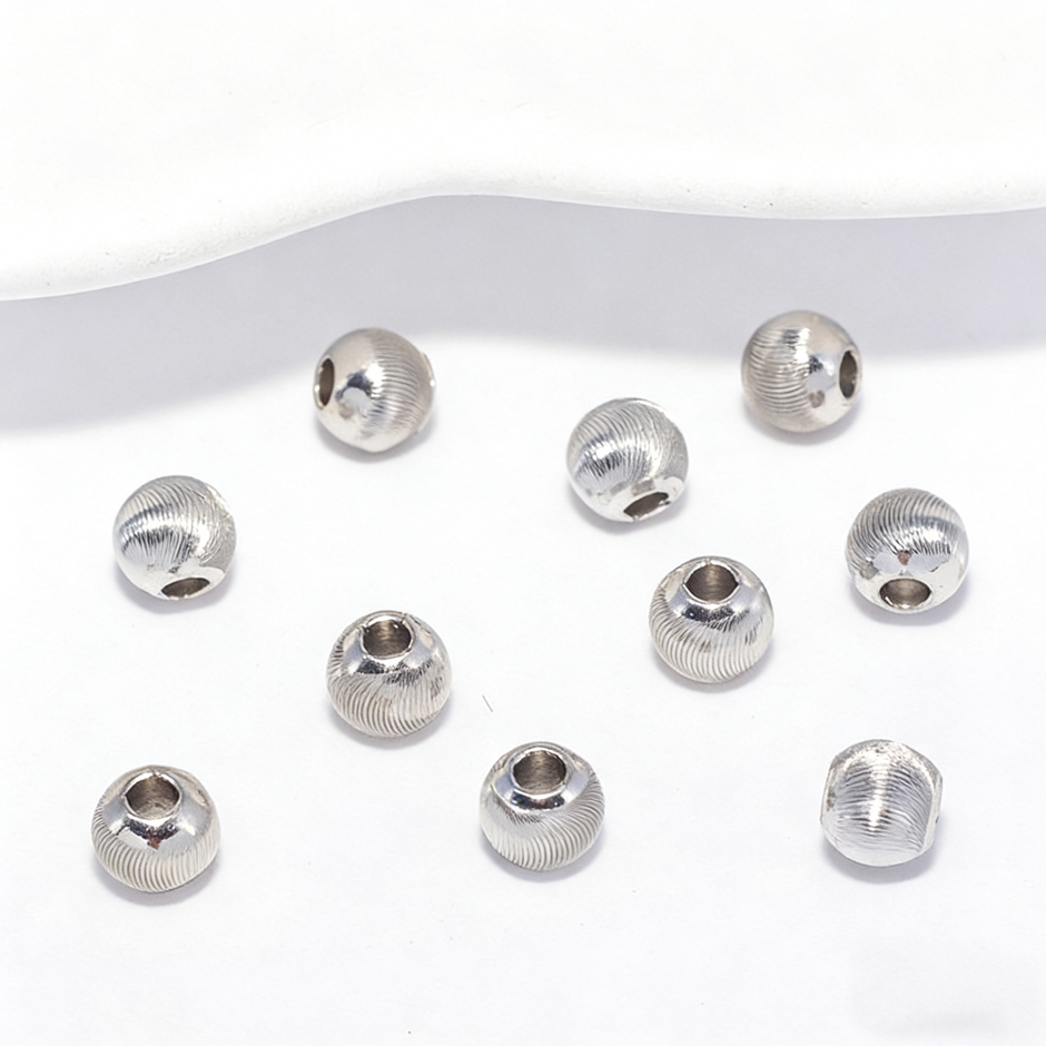 (JF15) 18K Real Gold Plated Faceted Cat-Eye Beads - Textured Round Spacer Beads for Jewelry Making