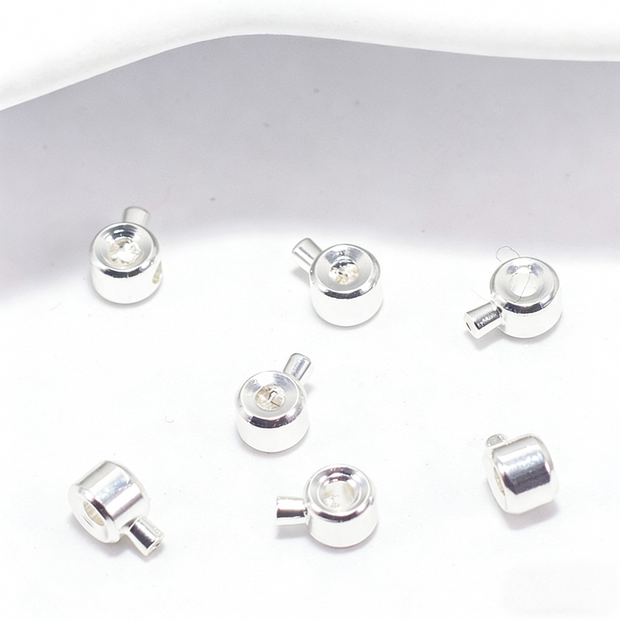 (JF14)18K Real Gold Plated Crimp Beads - Premium Color Retention End Beads for Jewelry Making