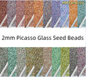 2mm Picasso Seed Beads - Czech Glass Iridescent Beads for DIY Bracelets Necklaces