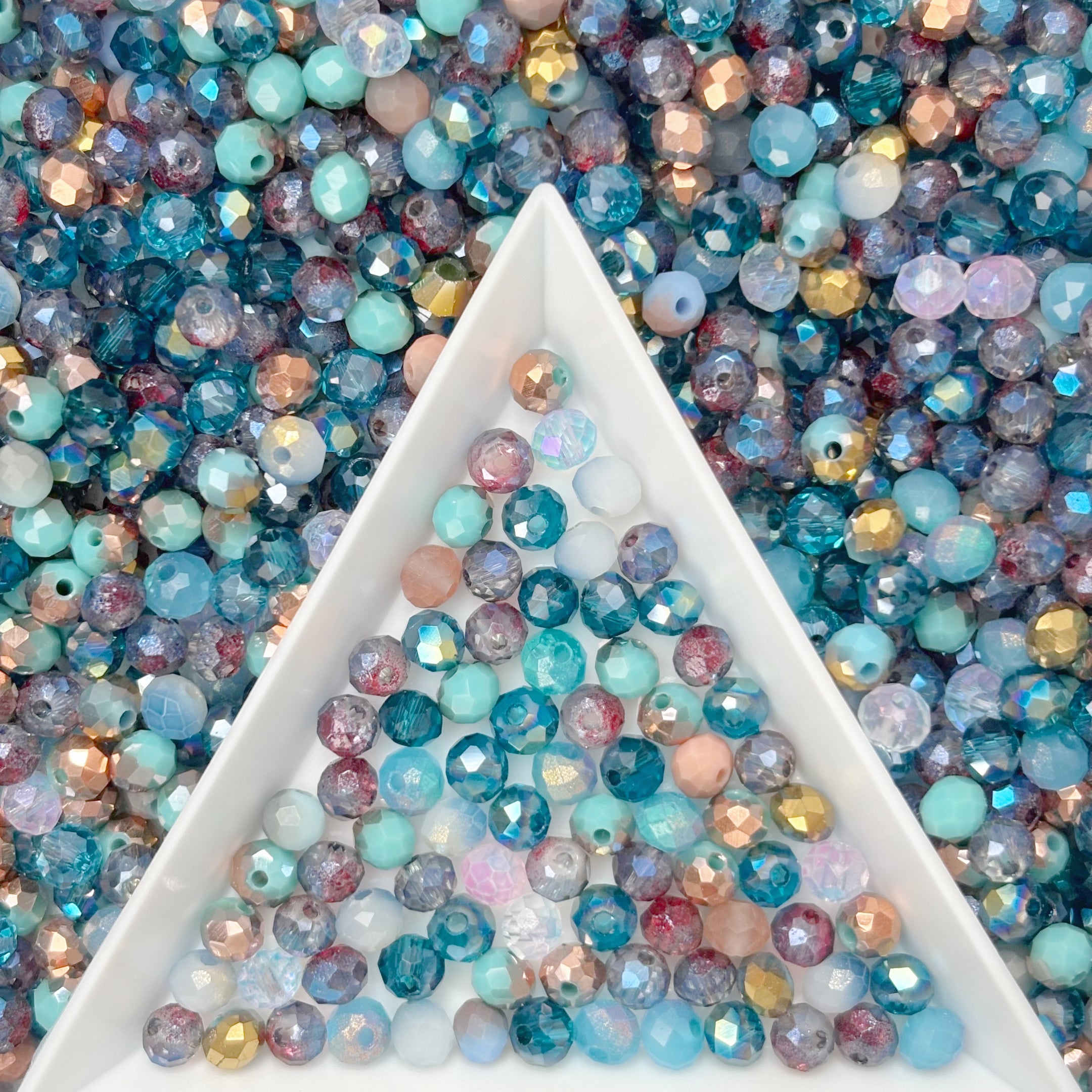4mm Faceted Round Crystal Glass Beads Mix, Limited-Time Promotion Loose Beads for DIY Jewelry Making
