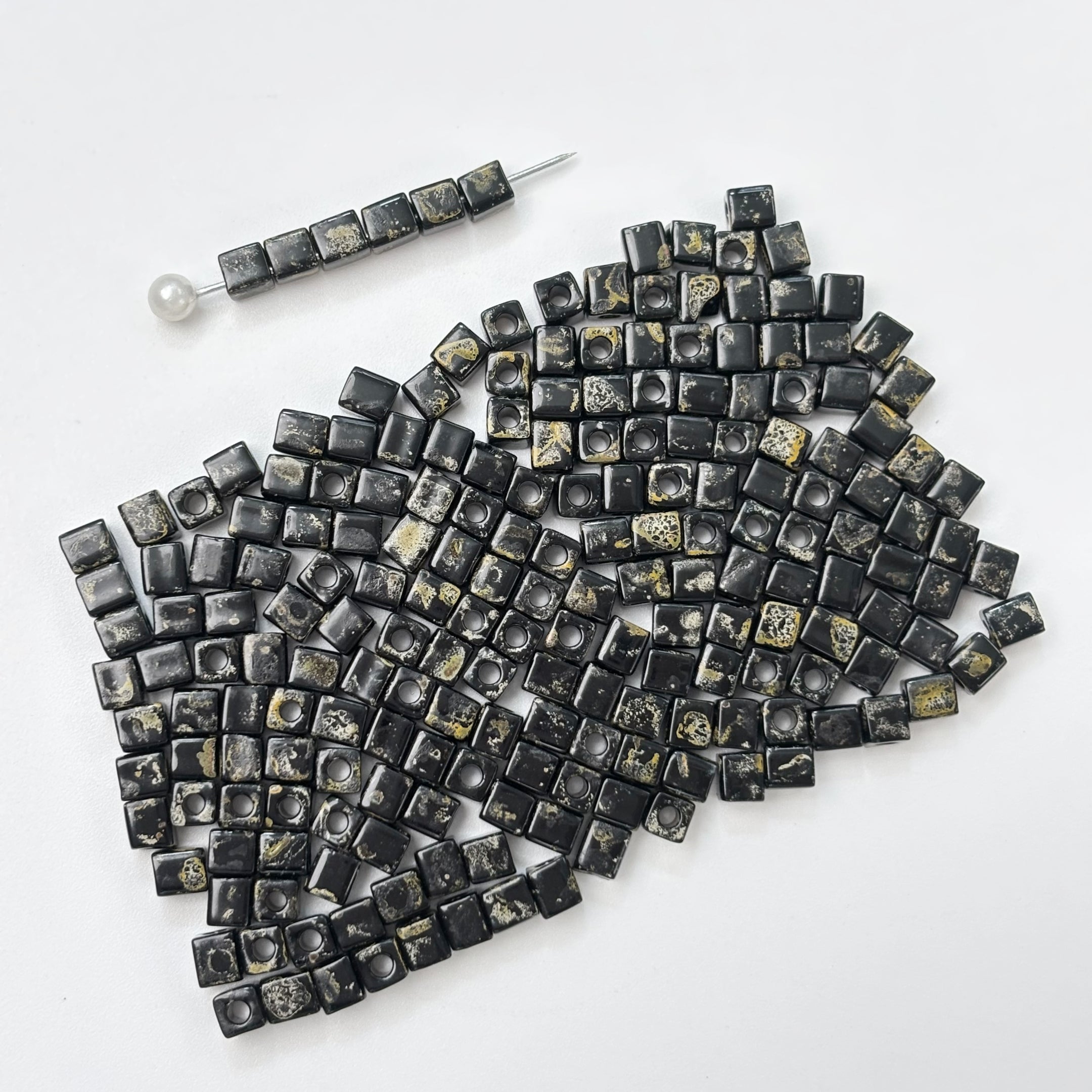 (CZ12) 4mm Picasso Cube Beads - Czech Glass  Beads for Jewelry Making