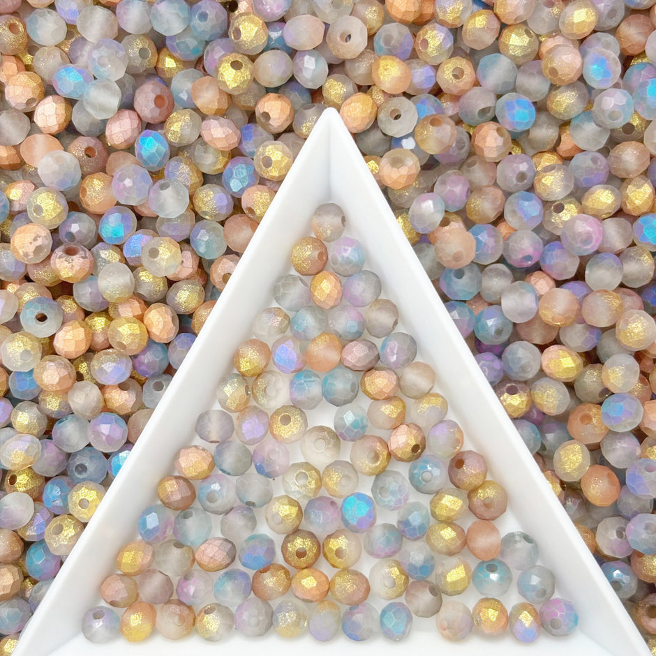 4mm Faceted Round Crystal Glass Beads Mix, Limited-Time Promotion Loose Beads for DIY Jewelry Making