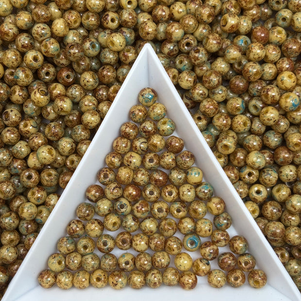 4mm Picasso Round Beads, DIY Jewelry Loose Beads