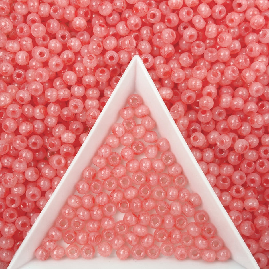 4mm Glass Seed Beads, Marble & Jelly Loose Beads for Jewelry Making DIY