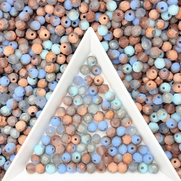4mm Faceted Round Crystal Glass Beads Mix, Limited-Time Promotion Loose Beads for DIY Jewelry Making